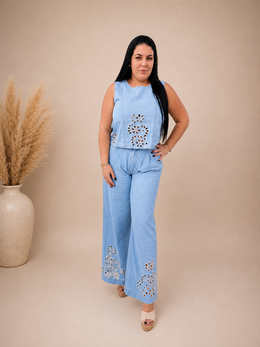 Denim Pant Set